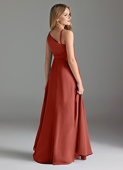 Azazie Dallas Junior Terracotta A-Line Pleated Chiffon Dress image5