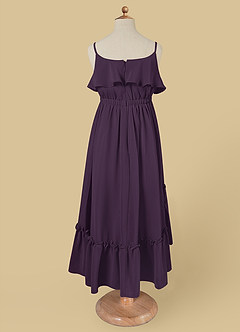 Azazie Karmen Flower Girl Dresses Plum A-Line Ruched Chiffon Dress image7