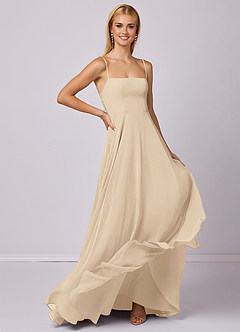 Barbie ♥ Azazie Bridesmaid Dresses Champagne A-Line Chiffon Dress image3