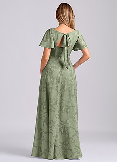Azazie Kimber Bridesmaid Dresses Pistachio A-Line with Pockets Floral Burnout Dress image8