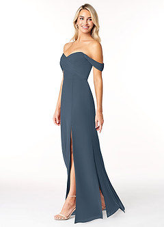 Azazie Joretta Final Sale Neptune A-Line Off the Shoulder Chiffon Convertible Dress image4