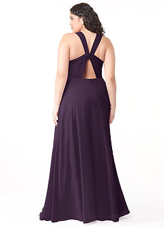 Azazie Jane Bridesmaid Dresses Plum A-Line V-Neck Pleated Chiffon Dress image7