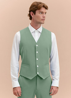 front James Matcha Structured Stretch Suit Vest