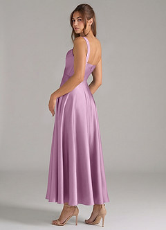 Azazie Shaude Bridesmaid Dresses Wisteria A-Line Pleated Stretch Satin Dress image7