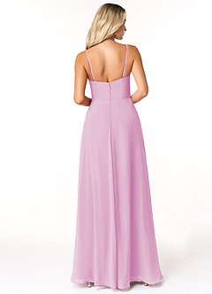 Azazie Moira Bridesmaid Dresses Candy Pink A-Line Scoop Chiffon Dress image2