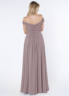 Azazie Audrianna Bridesmaid Dresses Dusk A-Line Off-The-Shoulder Gathered Chiffon Convertible Dress image3