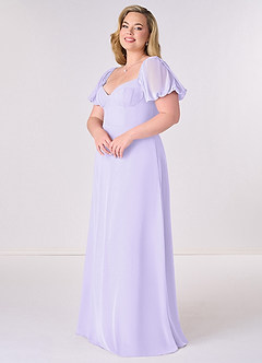 Barbie ♥ Azazie Bridesmaid Dresses Lilac A-Line Pleated Chiffon Dress image9