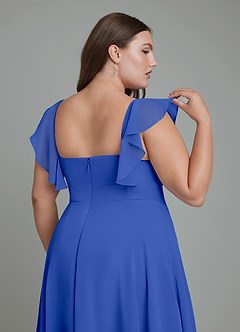 Azazie Leilani Bridesmaid Dresses Royal Blue A-Line Pleated Chiffon Dress image12