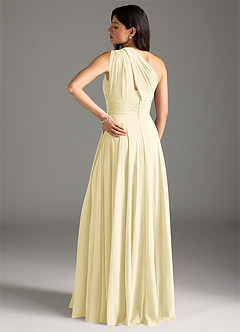 Azazie Charlize Brautjungfernkleider A-Linie One-Shoulder Chiffon Kleid Zitronensorbet image2