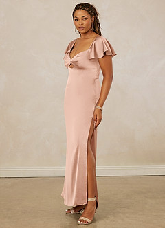 Christian Siriano Bridal for Azazie 1005 Brautjungfernkleider Etui Herzausschnitt Stretch-Satin Kleid Roségold image11