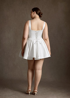 Azazie Zelina Robes de mariée Robe Trapèze en Satin Décolleté en cœur Blanc De Diamant image9