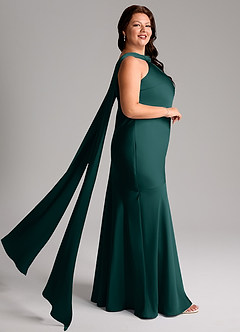 Azazie Kinsley Brautjungfernkleider Meerjungfrau-Linie Seitliche Cut-Outs Stretch-Satin Kleid Kiefer image10