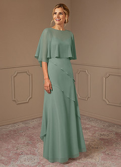 Azazie Bowie Mother of the Bride Dresses Silver Sage A-Line Chiffon Dress image2