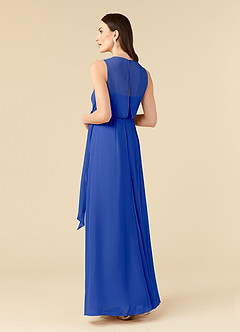 Azazie Marchioness Mother of the Bride Dresses Royal Blue A-Line Scoop Pleated Chiffon Dress image4