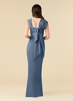 Azazie Ellen Final Sale Twilight Sheath Side Slit Stretch Crepe Dress image2