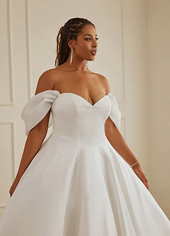 Christian Siriano Bridal for Azazie 2013 Wedding Dresses Drop Wasit Stretch Satin and Organza Ball Gown image12