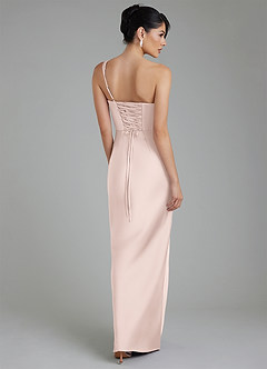 Azazie Sabrina Bridesmaid Dresses Blushing Pink Mermaid Corset Stretch Satin Dress image3