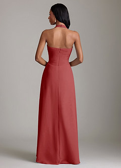 Azazie Clarisa Vestidos de damas de honor Vestido de Óxido de Gasa de Corte en A con Plisado image2