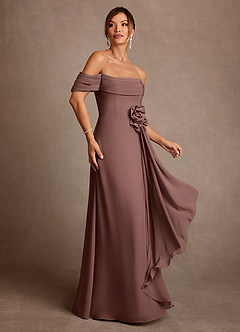 Azazie Amherst vestidos de madre de la novia Vestido de Expresado de Gasa de Corte en A con Vestidos sin tirantes image2