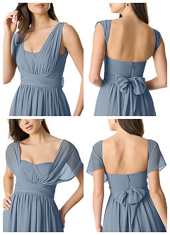 Azazie Olani Jurken voor bruidsmeisjes Converteerbaar Jurk van Chiffon met A-Lijn Off the Shoulder Schemering image9