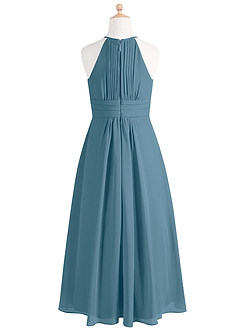Azazie Bonnie Junior Bermuda A-Line Pleated Chiffon Dress image6