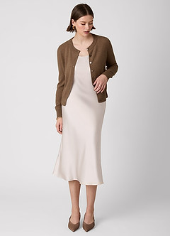 front 100% Cashmere Cropped Cardigan