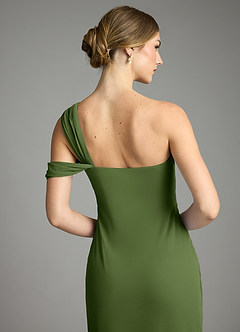 Azazie Tati 신부 들러리 드레스 쉬스 오프 더 숄더 망사 바닥 길이 드레스 image6