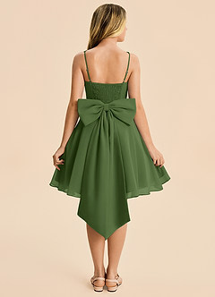 Azazie Arie Junior Olive A-Line Ruched Chiffon Dress image1
