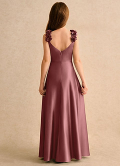 Azazie Rosita Girls Formal Flower Girl Klänningar Klänning A-Line i Stretch Satin Plisserad image5