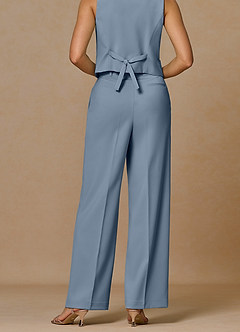 front Rowan Dusty Blue Refined Weave Performance pants