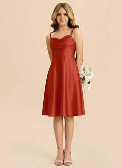 Azazie Bear Rust A-Line Sweetheart Neckline Stretch Satin Dress image5