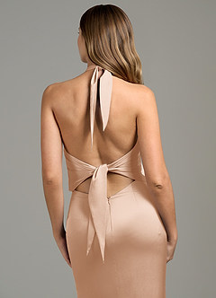Azazie Francesca Bridesmaid Dresses English Rose Sheath Stretch Satin Dress image6