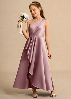 Azazie Taffy Junior Formal Flower Girl Klänningar Klä A-Line i Matt satäng Spets image3