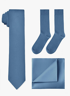 front Matching Skinny Tie & Pocket Square & Socks Set