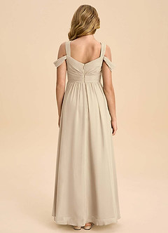 Azazie Lianne Junior Champagne A-Line Off the Shoulder Chiffon Dress image7