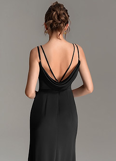 Azazie Egypt Bridesmaid Dresses Black Mermaid Sweetheart Neckline Stretch Satin Dress image2