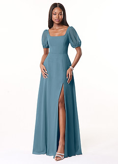 Azazie Alani Bridesmaid Dresses Bermuda A-Line Square Neckline Chiffon Dress image1