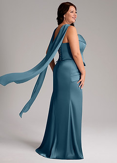 Azazie Sorrel Bridesmaid Dresses Bermuda Mermaid Strapless Stretch Satin Convertible Dress image8