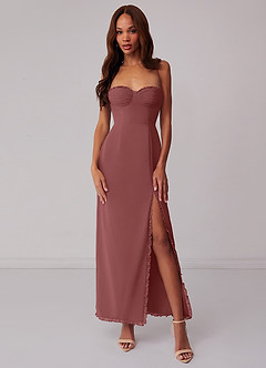 Barbie ♥ Azazie Bridesmaid Dresses Amethyst Sheath Corset Chiffon Dress image1