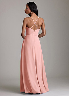 Azazie Naeem Bridesmaid Dresses Rosette A-Line V-Neck Ruffle Chiffon Dress image2