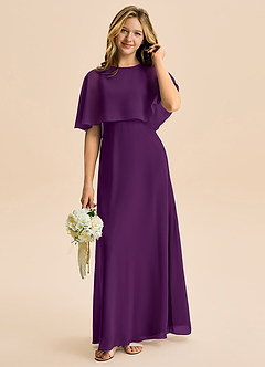 Azazie Maris Junior Grape A-Line Chiffon Dress image1