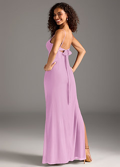 Azazie Mai Final Sale Agave Sheath Pleated Mesh Dress image2