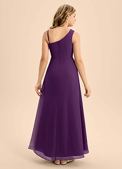 Azazie Brooke Junior Grape A-Line Side Slit Chiffon Dress image2