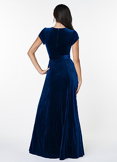Dreaming Of You Navy Blue Velvet Maxi Dress image2
