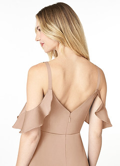 Azazie Andie Schlussverkauf A-Linie Gestreift Stretch-Satin Kleid Agave image6