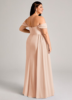 Azazie Amyra Bridesmaid Dresses English Rose Sheath Off the Shoulder Chiffon Convertible Dress image14