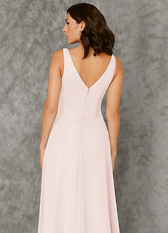 Azazie Kori Bridesmaid Dresses Rose Petal A-Line Pleated Chiffon Dress image5
