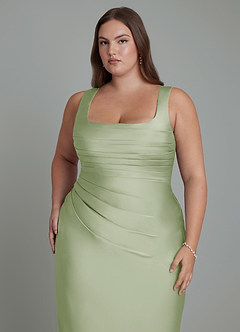 Azazie Agustina Bridesmaid Dresses Dusty Sage Mermaid Corset Stretch Satin Dress image12