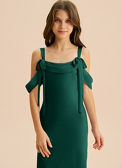 Azazie Bellalina Junior Syrena Pofałdowany Satyna elastyczna Długość podłogi Młodsza druhna Sukienka image6