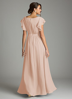 Azazie Daphne vestidos de dama de honor modestos Vestido de Corte en A Volantes Hasta el suelo Gasa image2